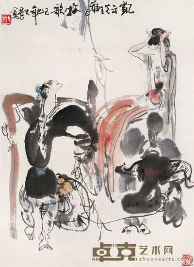 施大畏 己巳(1989年)作 牧歌 片 65×47.5cm